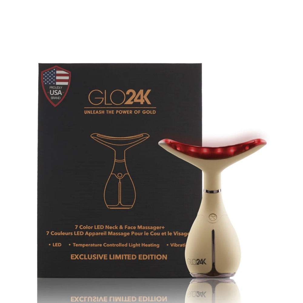 GLO24K 7 Color LED Neck and Face Beauty Device - Limited Edition